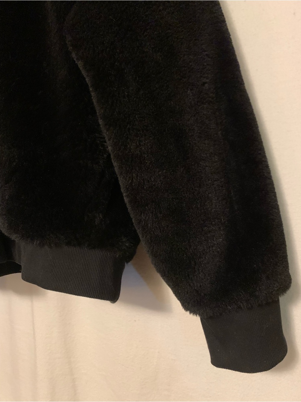 Athleta Ritual Black Faux Fur Zip Up Hoodie Jacket Coat Size XL 16 - Picture 6 of 12